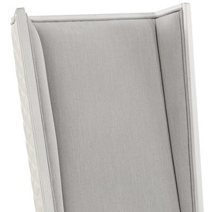 Ensemble de 2 chaises de salle à manger rembourrées gris clair et blanc patiné - Product Image 5