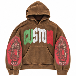 Sweat-shirt à capuche surdimensionné personnalisé pour homme, couleurs personnalisables, coton French Terry 420g, délavage acide, impression numérique, streetwear uni - Product Image 1