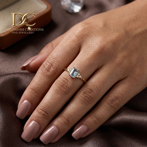 Anillo de Oro Amarillo Sólido de 14 Quilates con Diamante Cultivado en Laboratorio y Aguamarina, Joyería Fina Especial para Mujer - Product Image 6