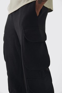 2027 Unisex 100% Cotton Baggy <b>Cargo</b> Leg Sweatpants High Quality New Retro Black Style <b>Men</b> Elastic Waist OEM <b>men's</b> <b>trousers</b> - Product Image 3