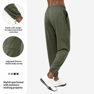 Pantalones Deportivos para Hombre, Color Verde Oliva, Cintura Elástica, Secado Rápido, Tejido de Punto, para Otoño - Product Image 1