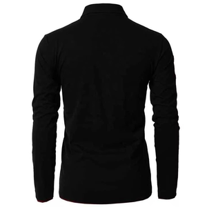 Camisa de Manga Larga con Solapa de Poliéster y Algodón, Logotipo Bordado Personalizado, Camisa de Trabajo con Solapa, Camiseta Polo de Manga Larga para Hombre - Product Image 2