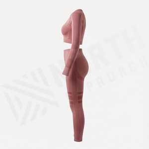 Ensemble de yoga pour femmes, vêtements de sport respirants pour la gym, tenue de fitness, vêtements de sport athlétiques, équipement de course à pied - Product Image 3