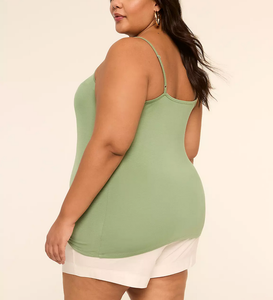 V-Neck Tank <b>Top</b> Women Spandex/Cotton Casual Breathable Solid <b>Cami</b> <b>Top</b> <b>with</b> <b>Built</b>-<b>In</b> <b>Bra</b> Fitness Plus Size - Product Image 2