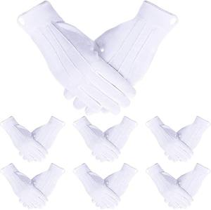 SATINIOR 10 paires de gants de parade en coton blanc pour cérémonies, smoking et garde d'honneur, type de tissu : coton - Product Image 1