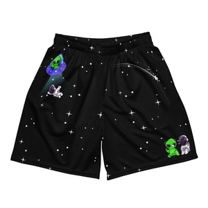 Pantalones Cortos de Baloncesto Personalizados con Diseño de Extraterrestre, Divertidos, con Estampado de Galaxia, de Secado Rápido, para Gimnasio, OEM ODM - Product Image 1