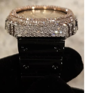 Montre pour homme à cadran noir en moissanite, style Hip Hop, entièrement sertie de diamants VVS1 - Product Image 3