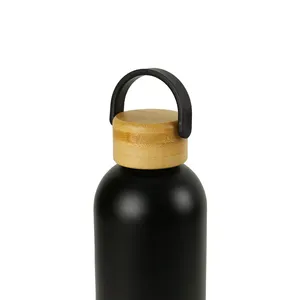 Carafe filtrante à eau en acier inoxydable à double paroi de 750 ml avec base et couvercle en bambou - Product Image 5