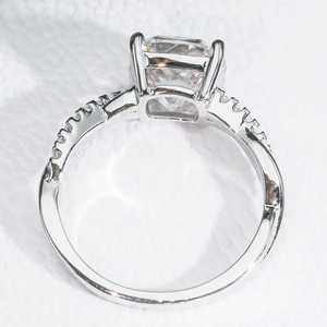 925 Sterling Silver Engagement Band Radiant Cut 3 Carats Vvs Moissanite Main Diamond Women Wedding <b>Finger</b> <b>Rings</b> - Product Image 5