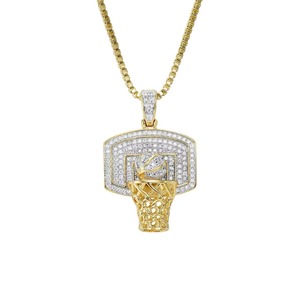 Splendide bijou cadeau, designs personnalisés pour les passionnés de sport, pendentif hip-hop basketball avec zircon. - Product Image 5