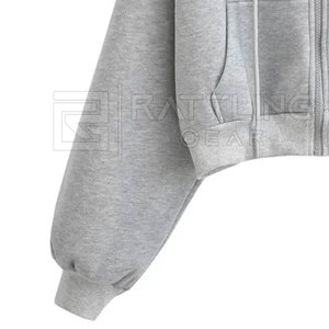 Top corto de alta calidad para mujer, sudaderas con capucha, gran oferta, ropa de calle con logotipo frontal, Top corto con capucha forrado en invierno de longitud corta - Product Image 5