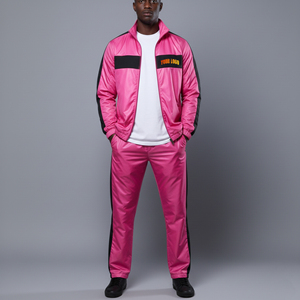 Prix abordable – Survêtement à capuche coupe-vent personnalisé pour homme grande taille, style streetwear, avec logo sérigraphié, bicolore - Product Image 5