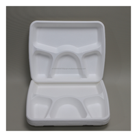 Assiette en bagasse 100% compostable, résistante à l'huile et aux graisses, emballée sous polybag, compatible micro-ondes, pour plats à emporter, dîners, mariages
