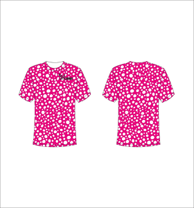 Camiseta de Manga Corta para Hombre, Color Rosa con Puntos, Cuello Redondo, Corte Regular, Informal, Tejido Transpirable, Estampado Digital - Product Image 1