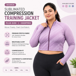 Women Plus Size <b>Compression</b> Training Jacket Cropped Full Zipper Sportswear Top Ladies Stand Collar Crop Yoga Jacket - Product Image 2