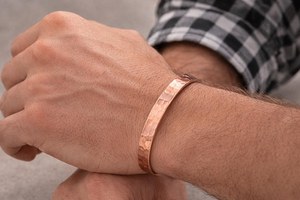 Hammered Pure Copper Magnetic <b>Bracelet</b> Adjustable Cuff for Men & Women 100% Solid Copper <b>Healing</b> Jewelry Gift - Product Image 6