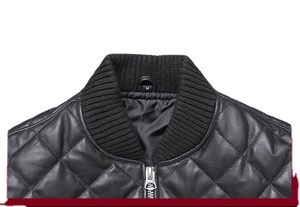 Chaqueta de Cuero Sintético y Algodón Cálida para Primavera 2026, Abrigo a Cuadros de Alta Calidad con Cierre Frontal, Resistente al Viento y al Agua - Product Image 3