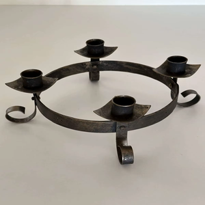 Vintage Metal 4-Taper Candle Holder Holds 4 Candles Christmas Durable Handmade Wrought Iron <b>Home</b> Decor <b>Gift</b> - Product Image 1