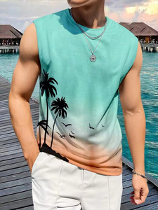 Professional Summer Daily Casual Men Tank Top Hawaiian Style Fish <b>Print</b> Men Tank Top <b>Seaside</b> Party Men Fash And Latest Design - Product Image 4