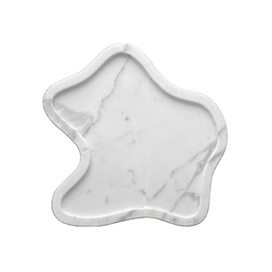Designer white new Abstract Marble Tray Luxury Stone <b>Decorative</b> Tray Coffee Table Organizer Modern Home Decor Hot Selling Item - Product Image 1