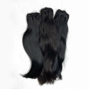 Extensions de cheveux humains vierges indiens Remy, style ondulé droit noir, texture douce - Product Image 2