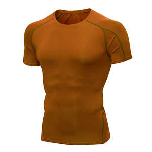 T-shirt de sport moulant pour homme avec logo personnalisé, idéal pour la musculation, le fitness et l'entraînement, séchage rapide, compression, haut de sport pour homme - Product Image 5
