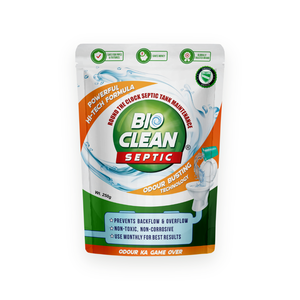 Limpiador de desagües seguro para fosas sépticas, polvo bacteriano para limpieza de desagües, control de olores, Bioclean Septic, bolsa de 250g - Product Image 1
