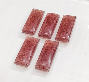 Cabochon rectangulaire en quartz rouge naturel, pierre précieuse 30*12 mm, 100% PIERRE PRÉCIEUSE NATURELLE, pour la création de bijoux, prix de gros. - Product Image 3