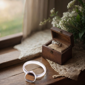 Majestic <b>Tiger</b> <b>Eye</b> Gemstone 925 Sterling Silver Ethnic Handmade Ring August Birthstone with Pear Shape Size 7 US - Product Image 1