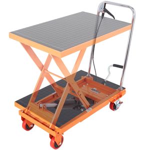 Carrello Elevatore Idraulico Manuale a Forbice Singola, Capacità 227 kg, con 4 Ruote Antiscivolo in PA, Altezza di Sollevamento 72,4 cm - Product Image 4
