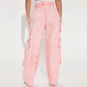 กางเกงคาร์โก้ผู้หญิงทรงสลิมแฟชั่นทันสมัย ขายส่ง สไตล์ลำลองใส่สบายสำหรับฤดูร้อน กางเกงจ็อกกิ้ง กางเกงคาร์โก้ผู้หญิง - Product Image 4