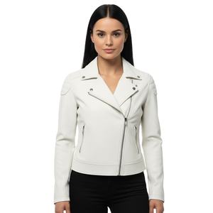 Veste en cuir véritable pour femme, de haute qualité, de luxe, de fabrication artisanale, très vendue, style moto, veste de course - Product Image 1