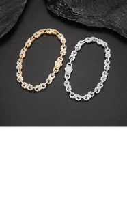 Bracelet en or Moissanite, bracelet tennis floral, bijoux à maillons étincelants, cadeau de luxe pour femme - Product Image 6