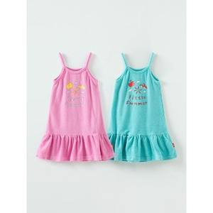 Vestido Estilo Coreano OZKIZ para Niñas, 100% Algodón Chifón, Moda de Verano para 2-7 Años, Tirantes Finos con Decoración de Volantes, Venta al Por Mayor - Product Image 1