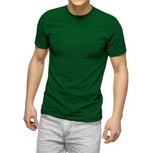 T-shirt à manches courtes col rond pour homme en coton uni disponible en grandes tailles - Product Image 1