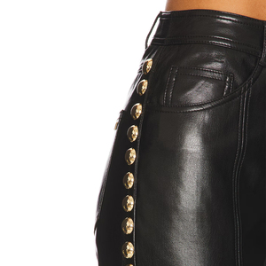 Proveedor de pantalones de moda de piel sintética para mujer, fábrica de pantalones con acabado liso y aspecto de cuero para mujer, venta al por mayor de pantalones para mujer - Product Image 6