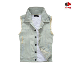 Ryan Pro Gear Nouveau design Gilet en jean unisexe sans manches écologique et tendance avec logo personnalisé Conception ODM - Product Image 5