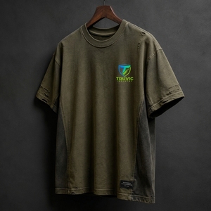 T-shirt pour homme en coton doux, effet délavé, coupe décontractée, respirant, style streetwear - Product Image 6