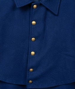 Abrigo de lana azul para hombre, doble botonadura, cuello alto, capa, ropa exterior, logotipo personalizado, uniforme, sobretodo - Product Image 6