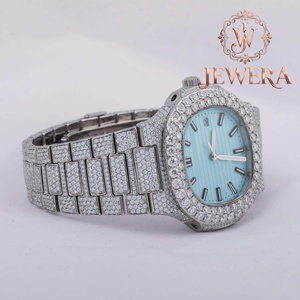 Reloj de Diamantes de Acero Inoxidable Resistente al Agua Mossinate de Alta Demanda con Esfera Moderna, Ideal para la Oficina y Salidas Nocturnas - Product Image 1