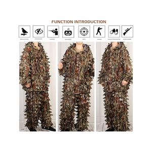 Combinaison tactique de camouflage forestier 3D en toile, pantalon durable, respirant, imperméable, pour la chasse, pour hommes, utilisation hivernale - Product Image 4