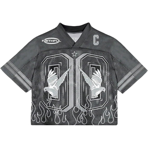 T-shirts pour hommes de qualité supérieure, coupe ample vintage, style streetwear, coupe américaine ample, jersey en maille - Product Image 1