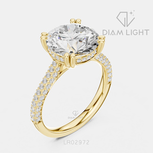 แหวนเพชรทรงกลม 4.02 กะรัต รับรองโดย IGI เพชรเลี้ยงในห้องปฏิบัติการ ทองคำขาว 14K สี F+ ความสะอาด VS+ แหวนหมั้นทันสมัยสำหรับผู้หญิง ของขวัญ - Product Image 6