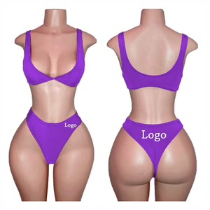 Culotte string côtelée sexy pour femme avec lettres, lingerie sans couture, culotte push-up confortable pour femme - Product Image 2