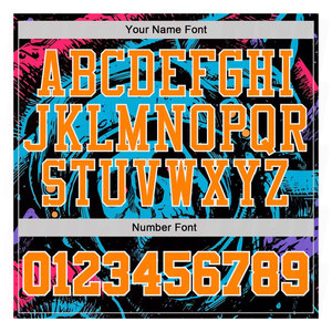 Maillot de basket personnalisé à col rond avec sublimation, motifs Têtes de mort Cyberpunk, noir, orange, bleu, rose, blanc, logo d'équipe personnalisé - Product Image 3