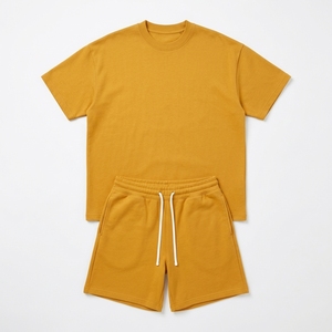 Conjunto de Camiseta y Pantalones Cortos para Hombre, Estilo Vintage, Algodón Oversize, Personalizado, Dos Piezas, Ropa Urbana, Fabricante - Product Image 2
