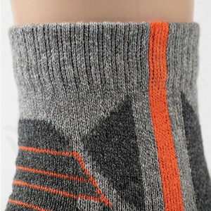 Athletic Crew Socks Gray Orange Geometric Pattern Breathable Hiking Support Spandex Polyester Adult Summer - Product Image 4