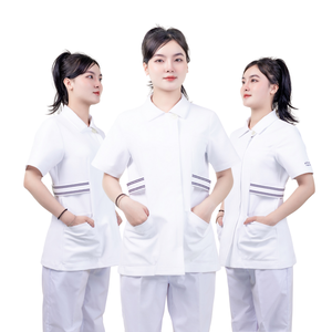 <b>Japanese</b> Cotton Surgical Woman Doctor Nurse Suit New Style Spa Uniform for Women Wholesale Short Length OEM/ODM Low MOQ - Product Image 4