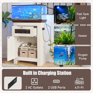 Supporto per <span class=keywords><strong>Acquario</strong></span> da 10-15 Galloni, Capacità 198 LBS, con Prese Elettriche e Armadietto Portaoggetti, Accessorio per Tavolo <span class=keywords><strong>Acquario</strong></span> - Product Image 3