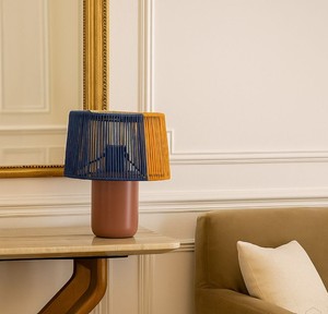 Dual Colour Farmhouse Rattan Shade Table Lamp | E27 Lamp | Designer Bedside <b>Decorative</b> <b>Light</b> for Living Room - Product Image 3